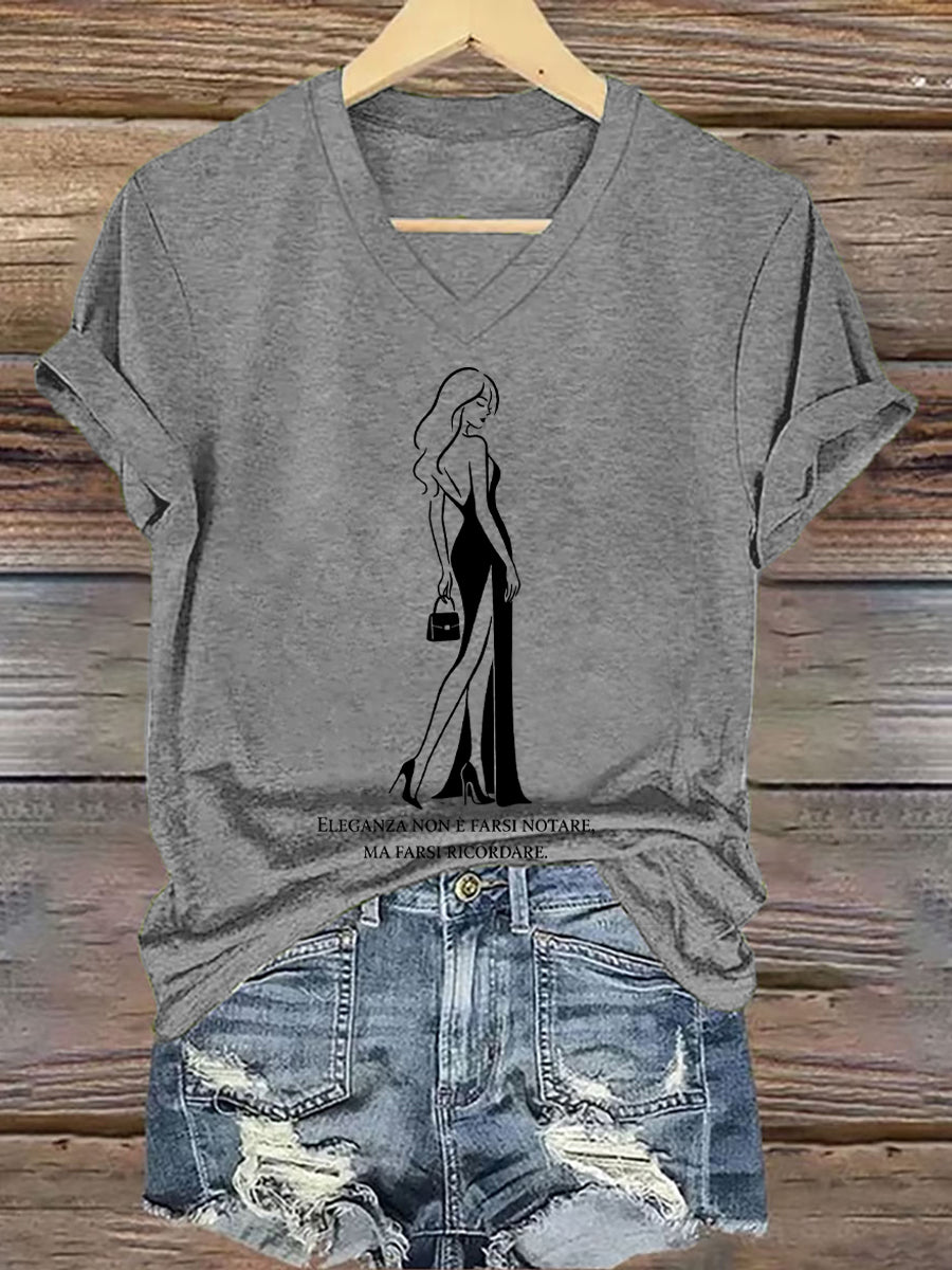 Women's Elegance Is About Being Remembered Quote T-Shirt