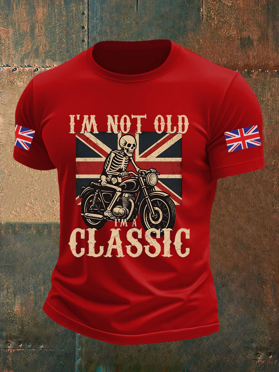 Men's Vintage I'm Not Old I' A Classic England Flag Printed T-shirt