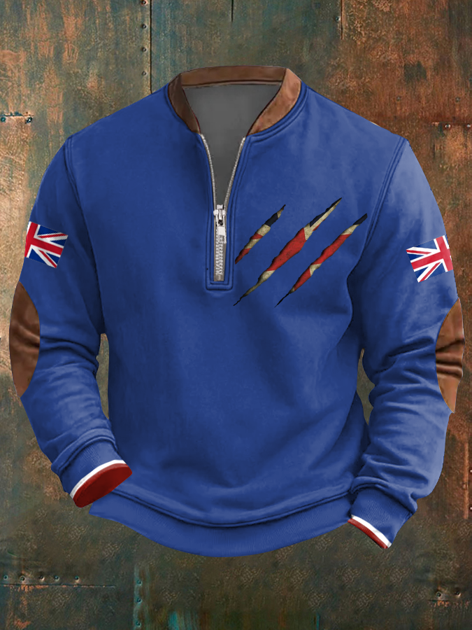 Men's UK Flag Art Printed Sweatshirt