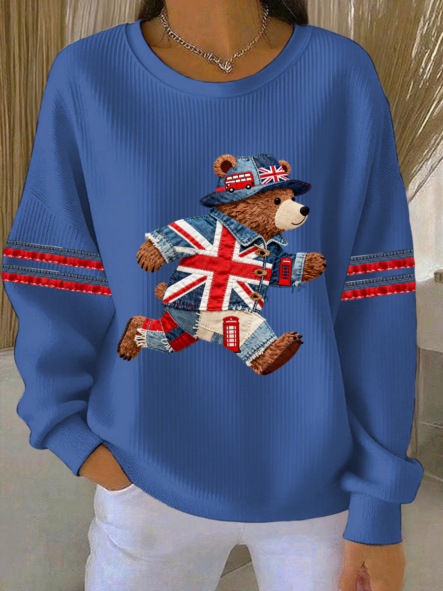 Women's British style Print Casual Sweatshirt