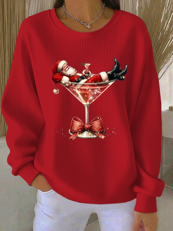 Women's Santa Claus Printed Tops