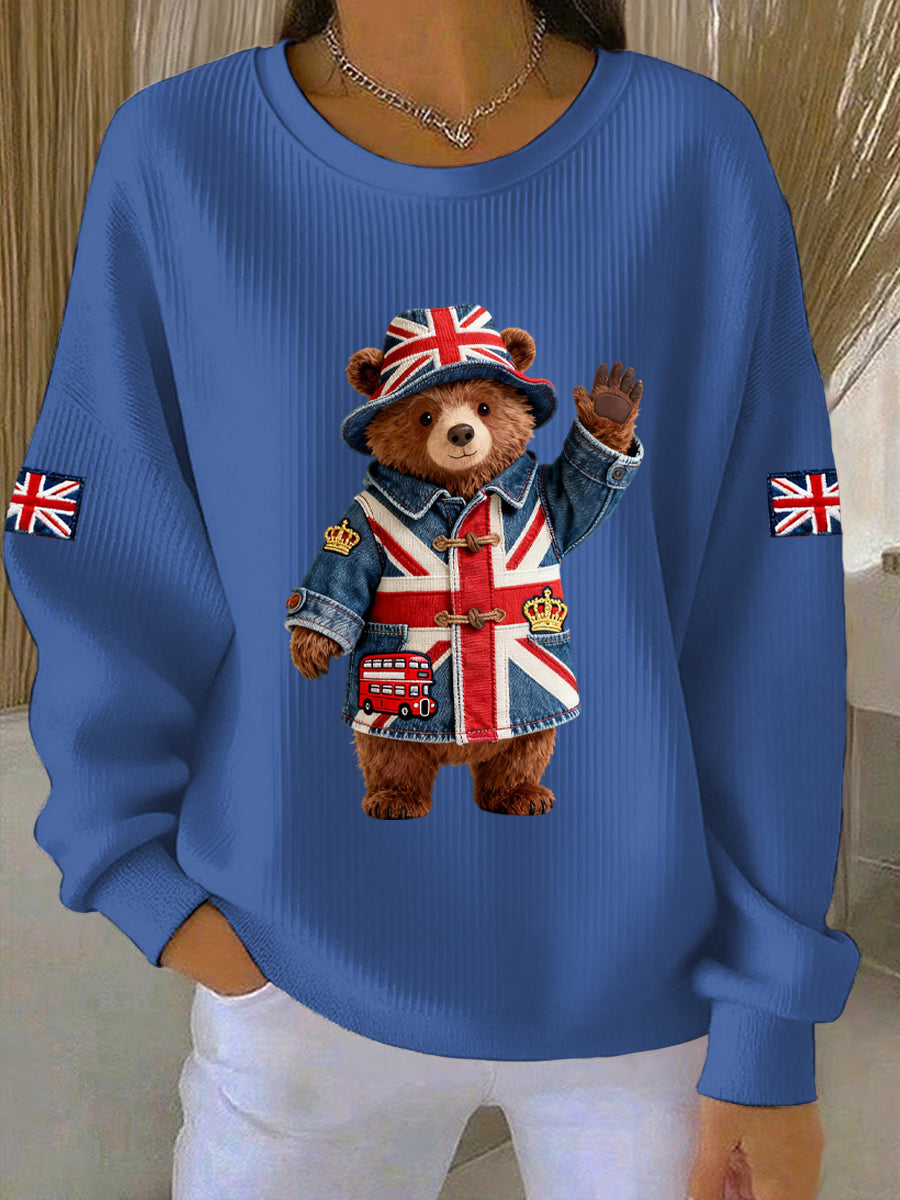 Women's British style Print Casual Sweatshirt