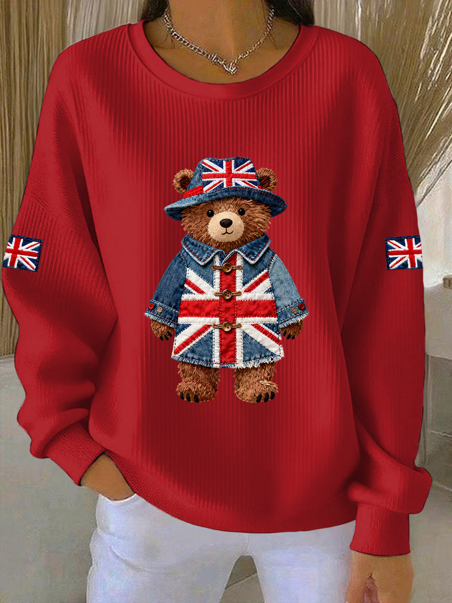 Women's British style Print Casual Sweatshirt