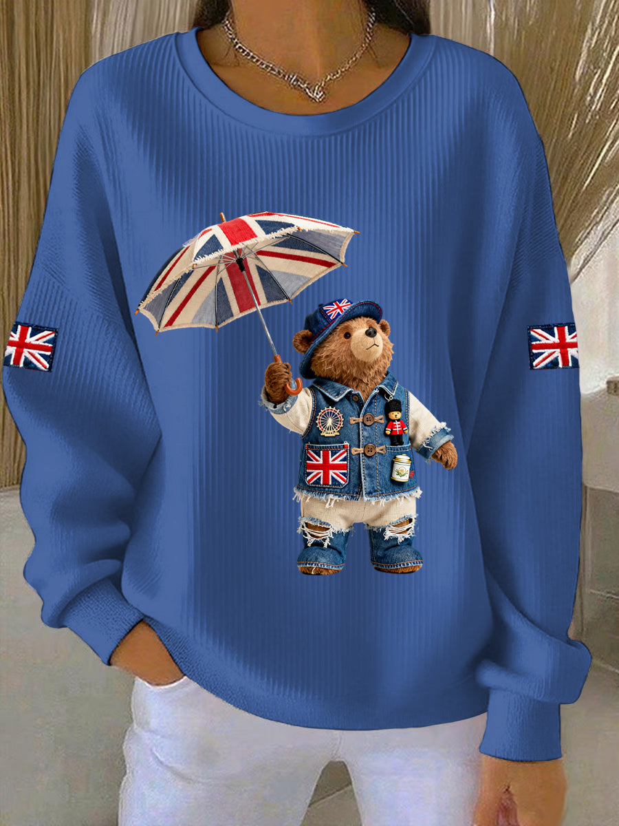 Women's British style Print Casual Sweatshirt