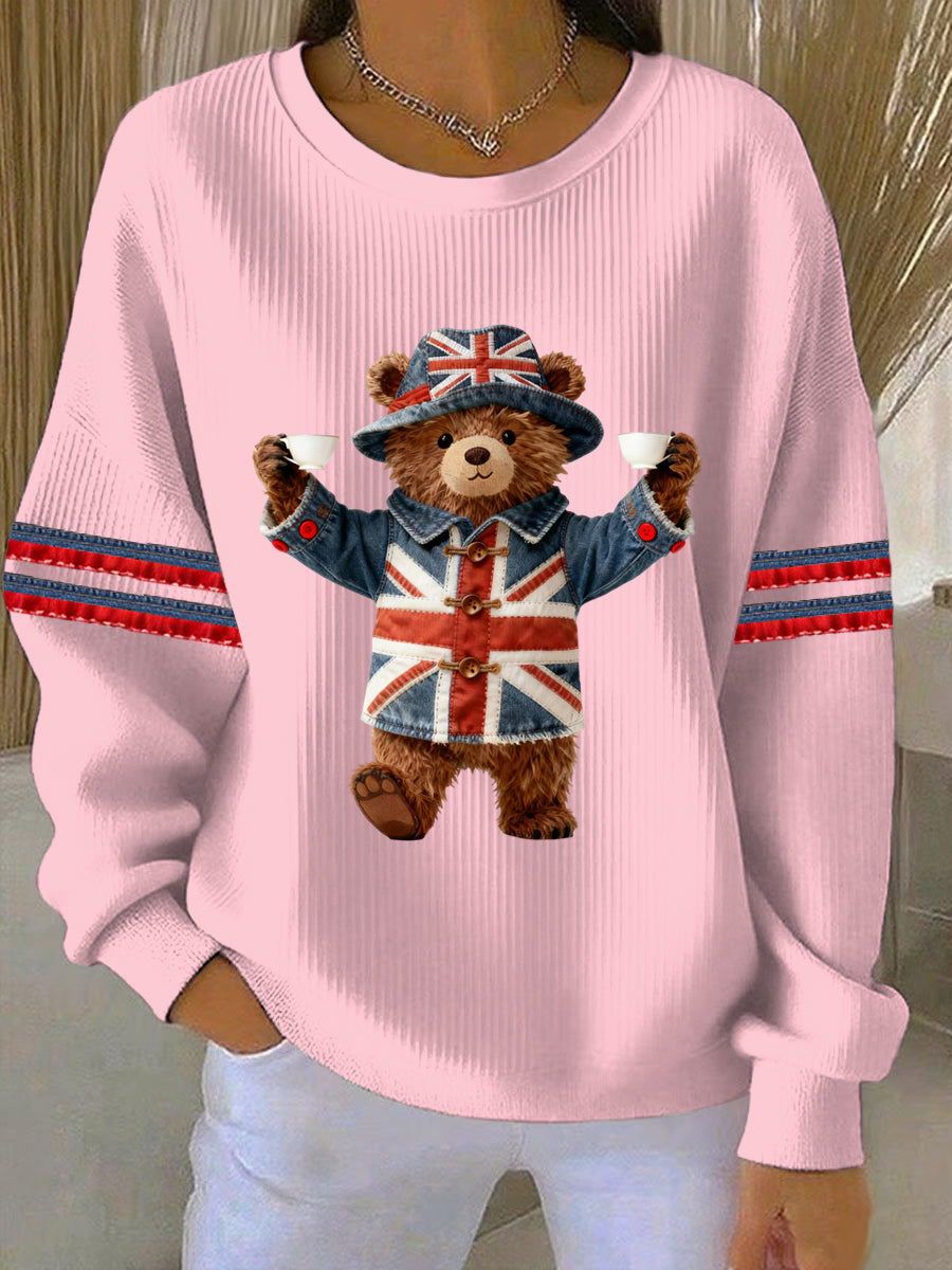 Women's British style Print Casual Sweatshirt