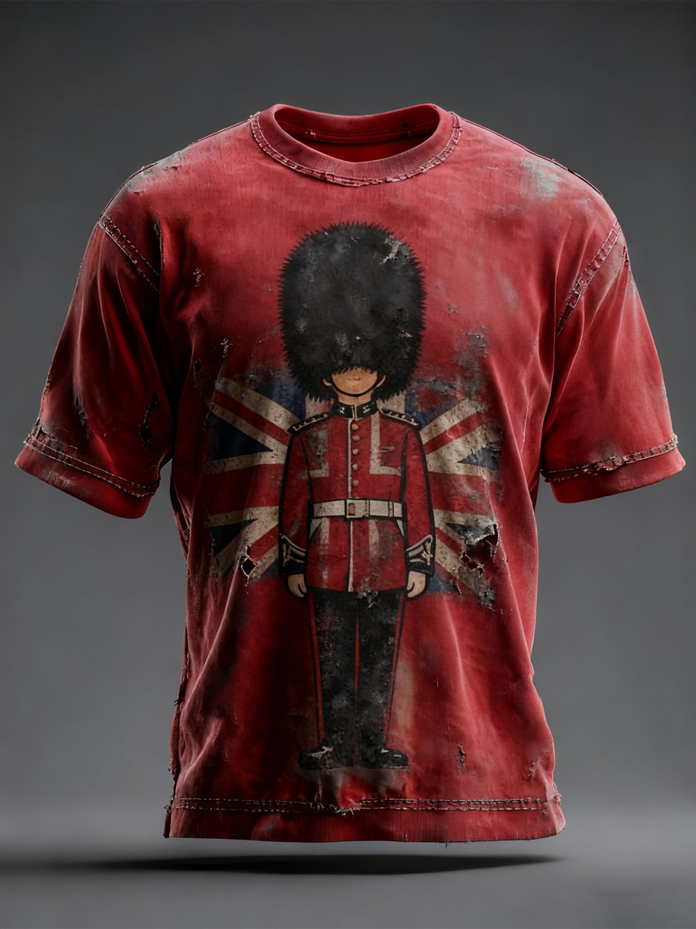 Men's Vintage UK Flag Printed T-shirt