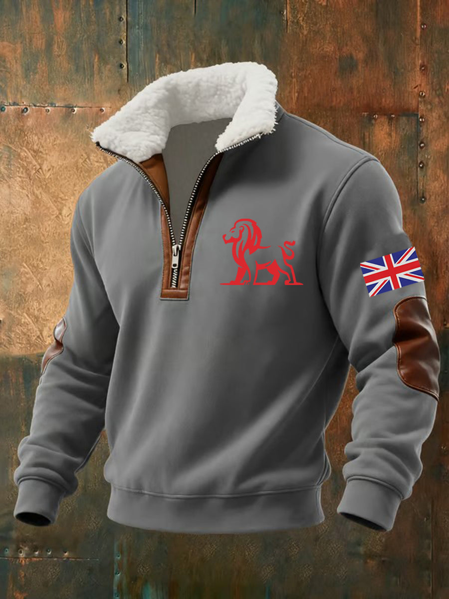 Men's Vintage British Lion Print Sweatshirt
