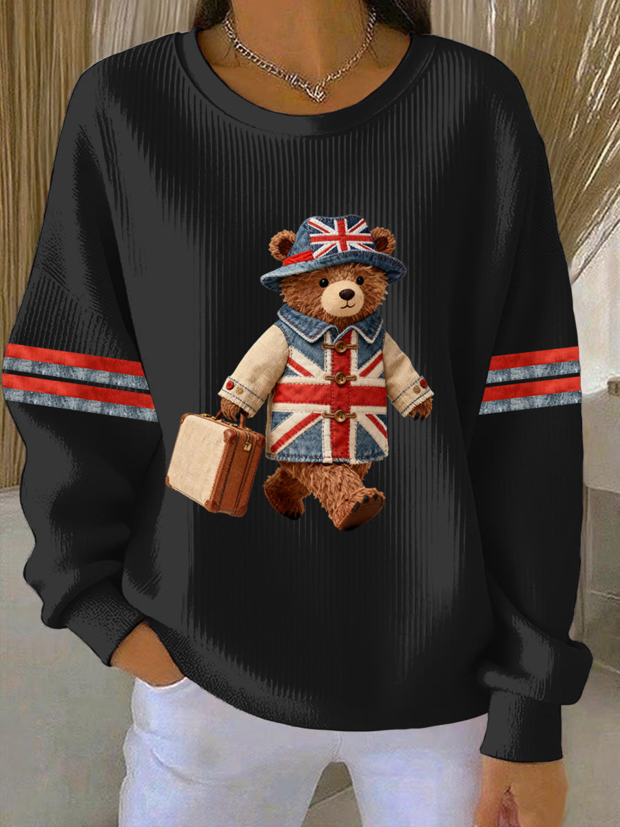 Women's British style Print Casual Sweatshirt