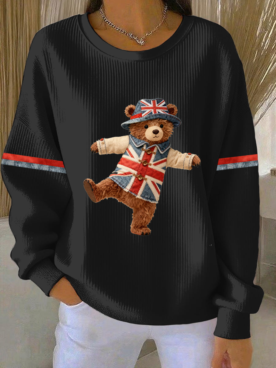 Women's British style Print Casual Sweatshirt