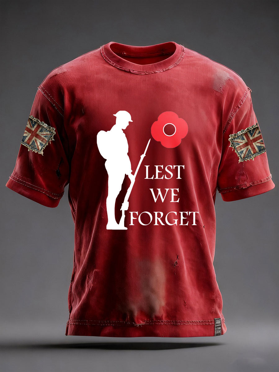 Men's Remembrance Day Lest We Forge Short Sleeves T-shirt