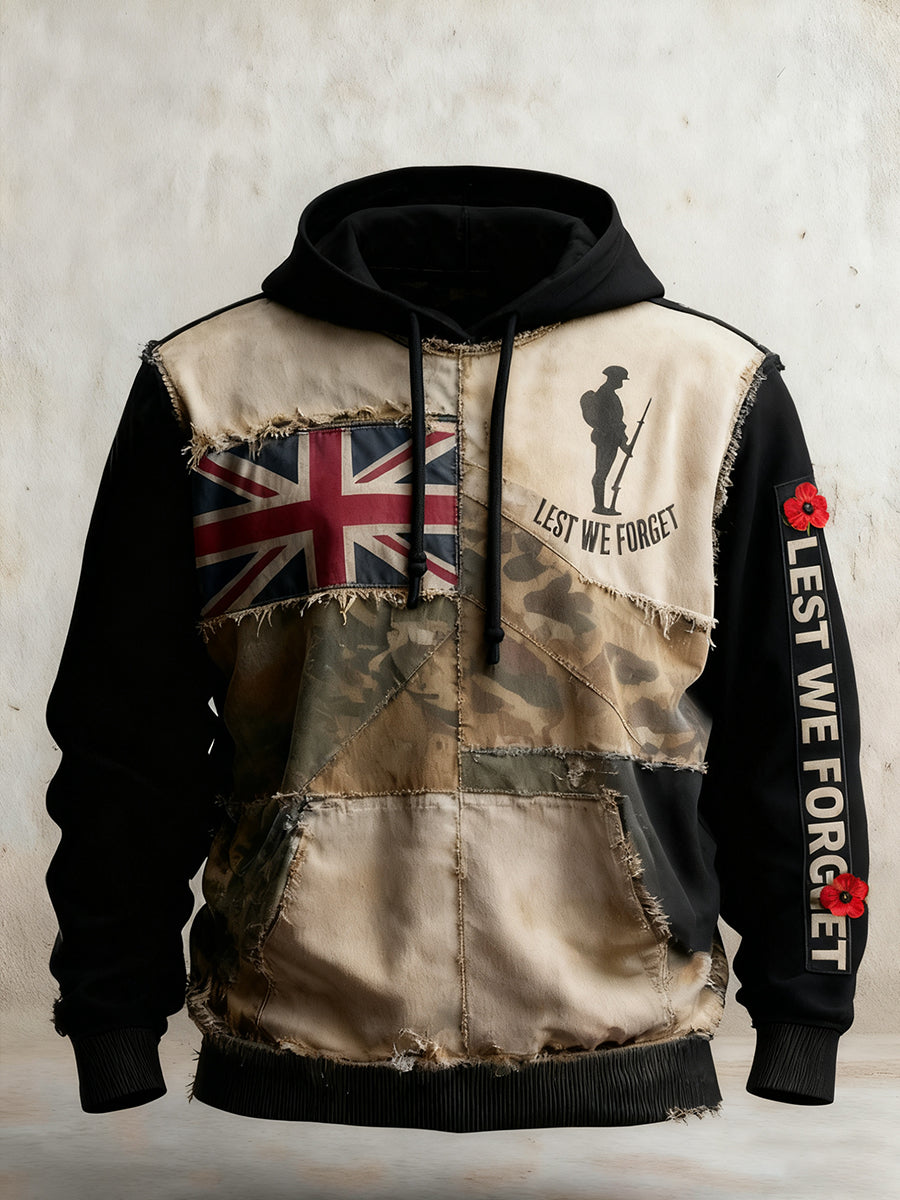 Men's Remembrance Day "Forget Me Not" Poppy Hoodie