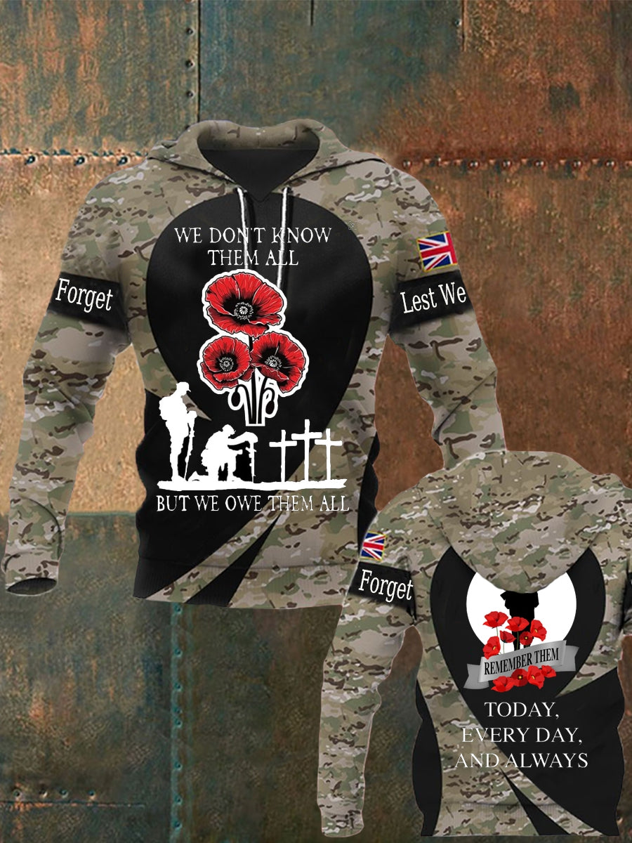 Men's Remembrance Day Lest We Forget Hoodie