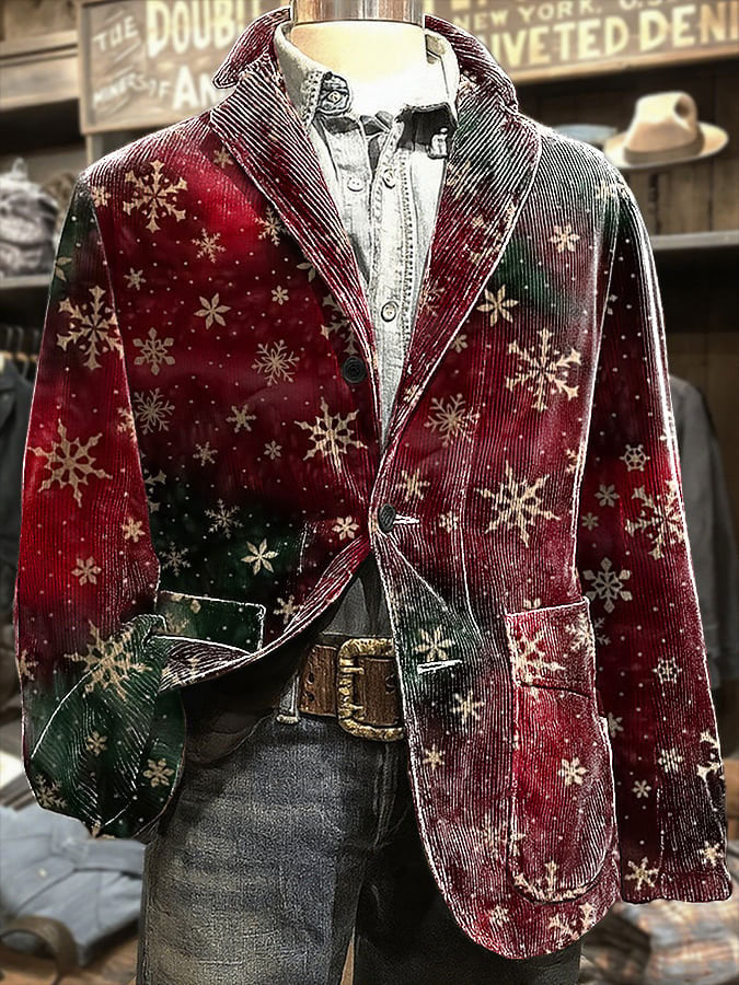 Men's Christmas Art Printed Jacket