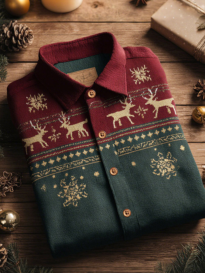 Men's Christmas Art Printed Shirt