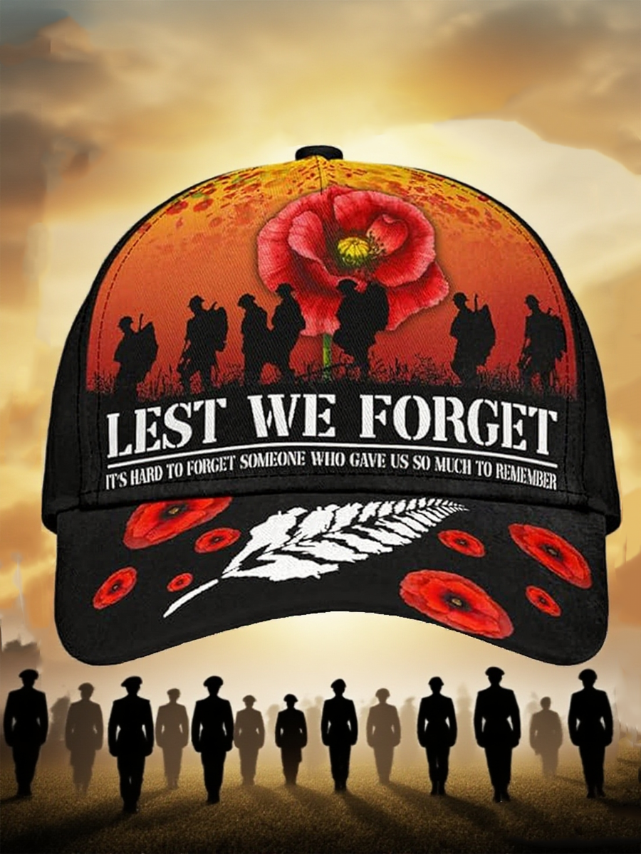 Unisex Lest We Forget Design Print Hat