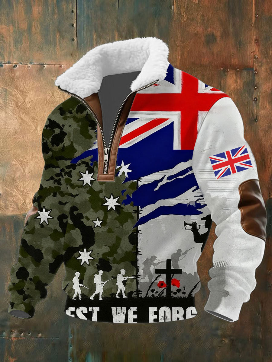 Men's Remembrance Day Lest We Forget Printed Sweatshirt