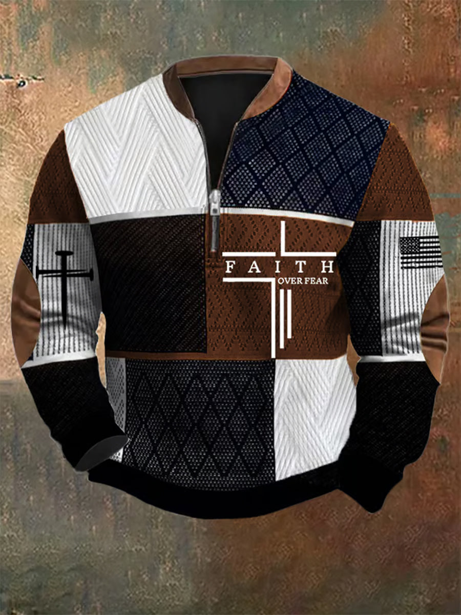 Men's Vintage Art Faith Casual Sweatshirt