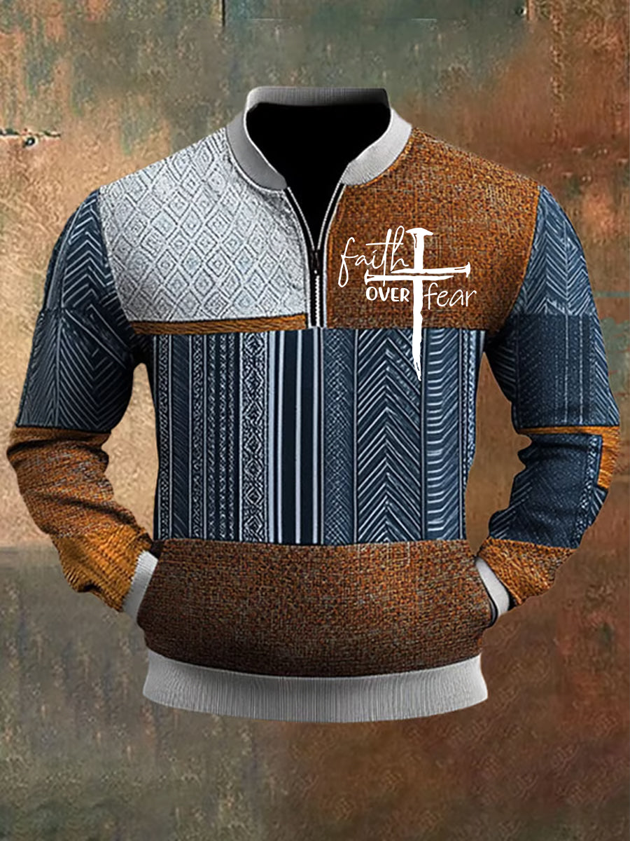 Men's Vintage Art Faith Casual Sweatshirt