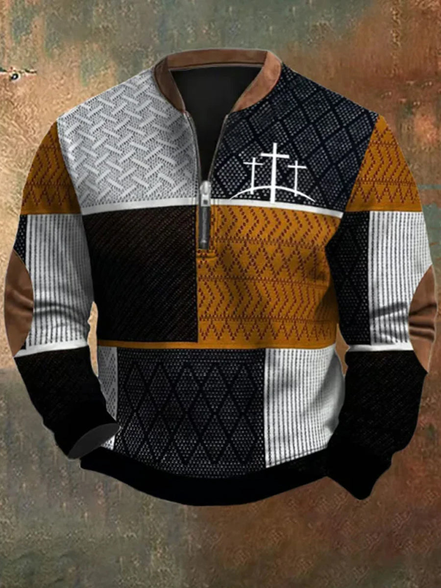 Men's Vintage Art Faith Casual Sweatshirt