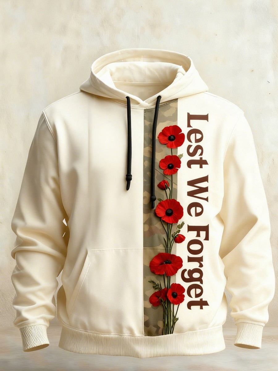 Men's Remembrance Day "Forget Me Not" Poppy Hoodie