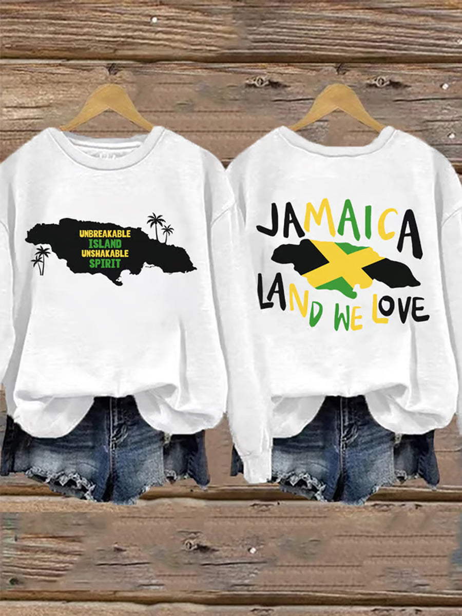 Women's Island Unbreakable Unshakable Spirit Jamaica Land We LovePrint Sweatshirt