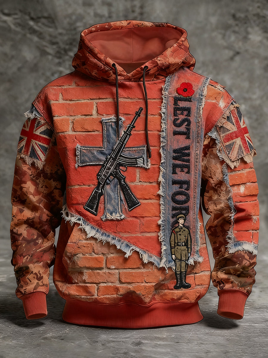 Men's Remembrance Day "Forget Me Not" Poppy Hoodie