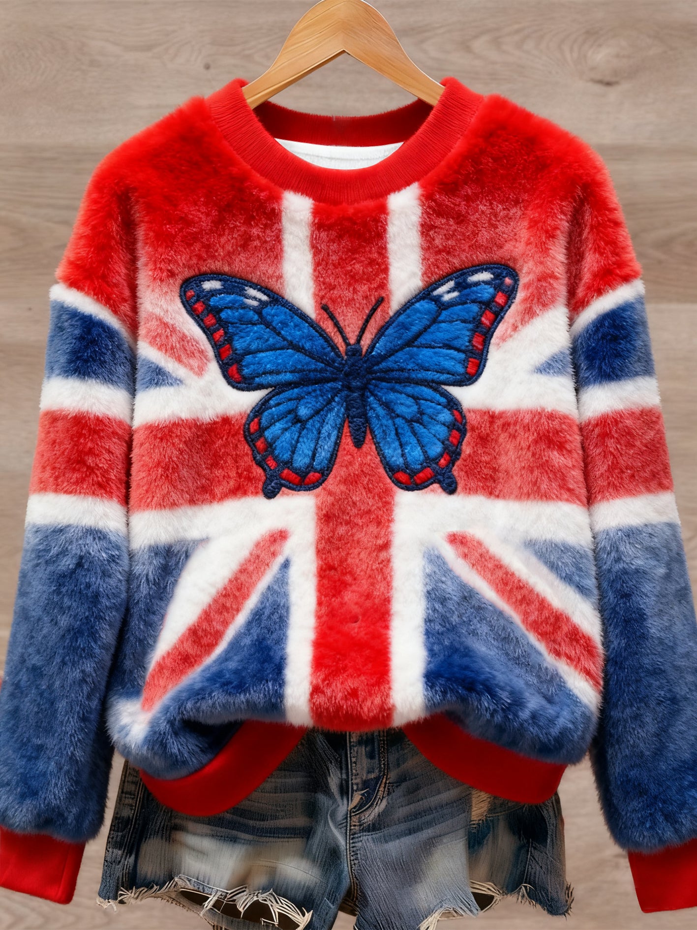 Women's British style Art Print Casual Flannel Sweater