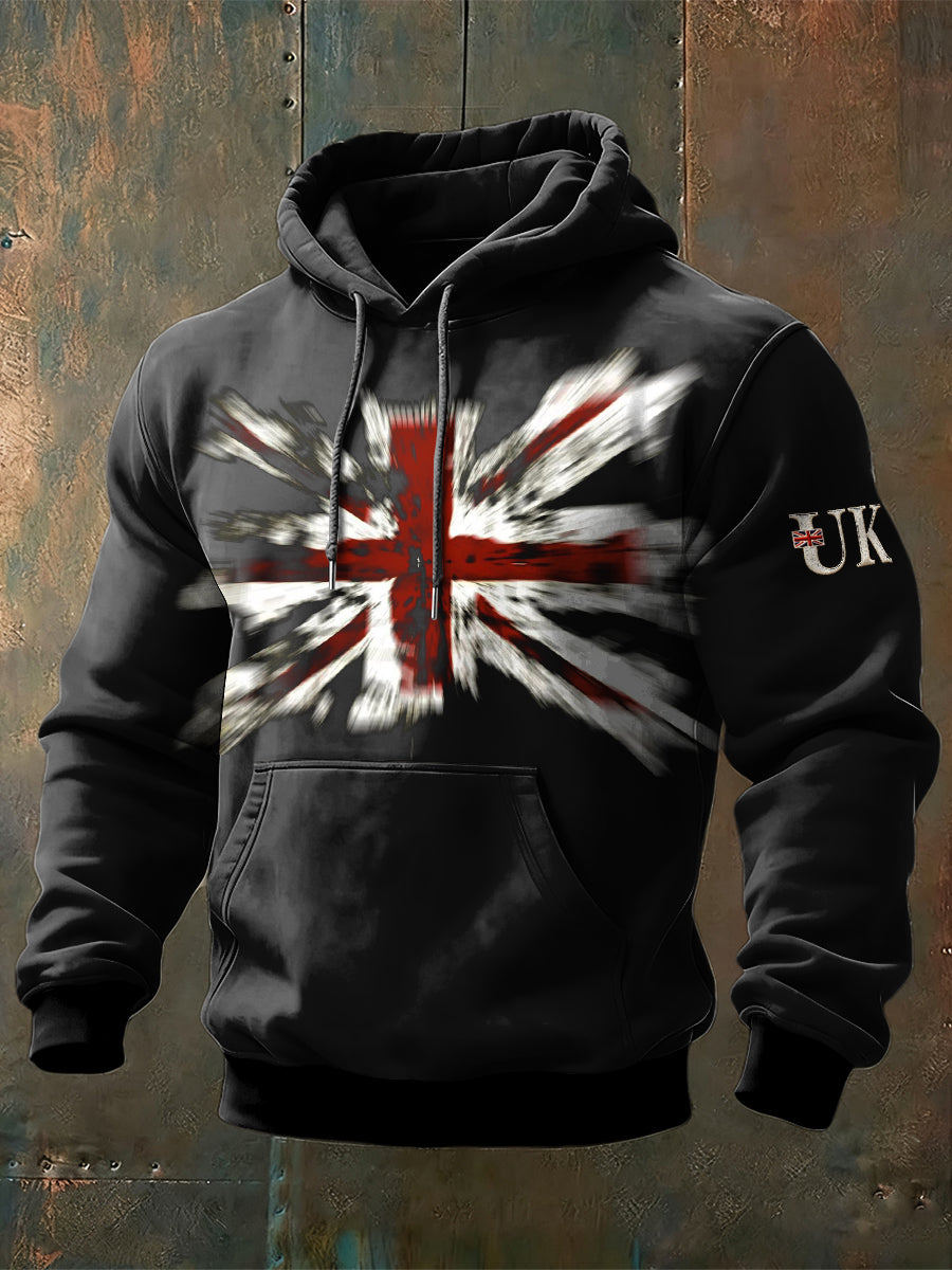 Men's Black British Flag Hooded Sweatshirt
