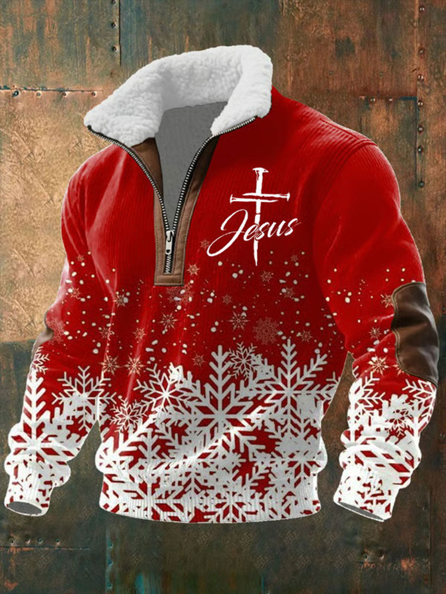 Men's Christmas Cross Print Casual Top