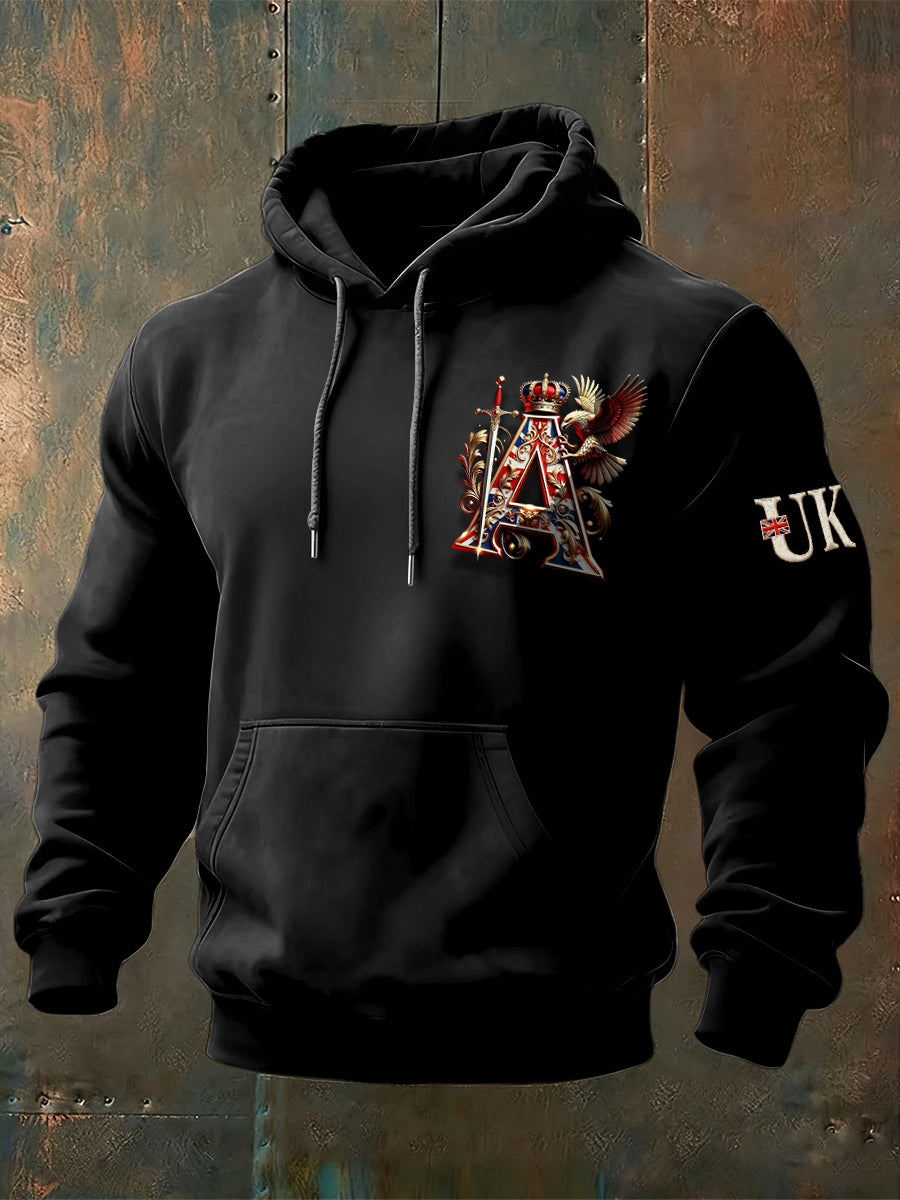 Men's British Letter A Hooded Sweatshirt