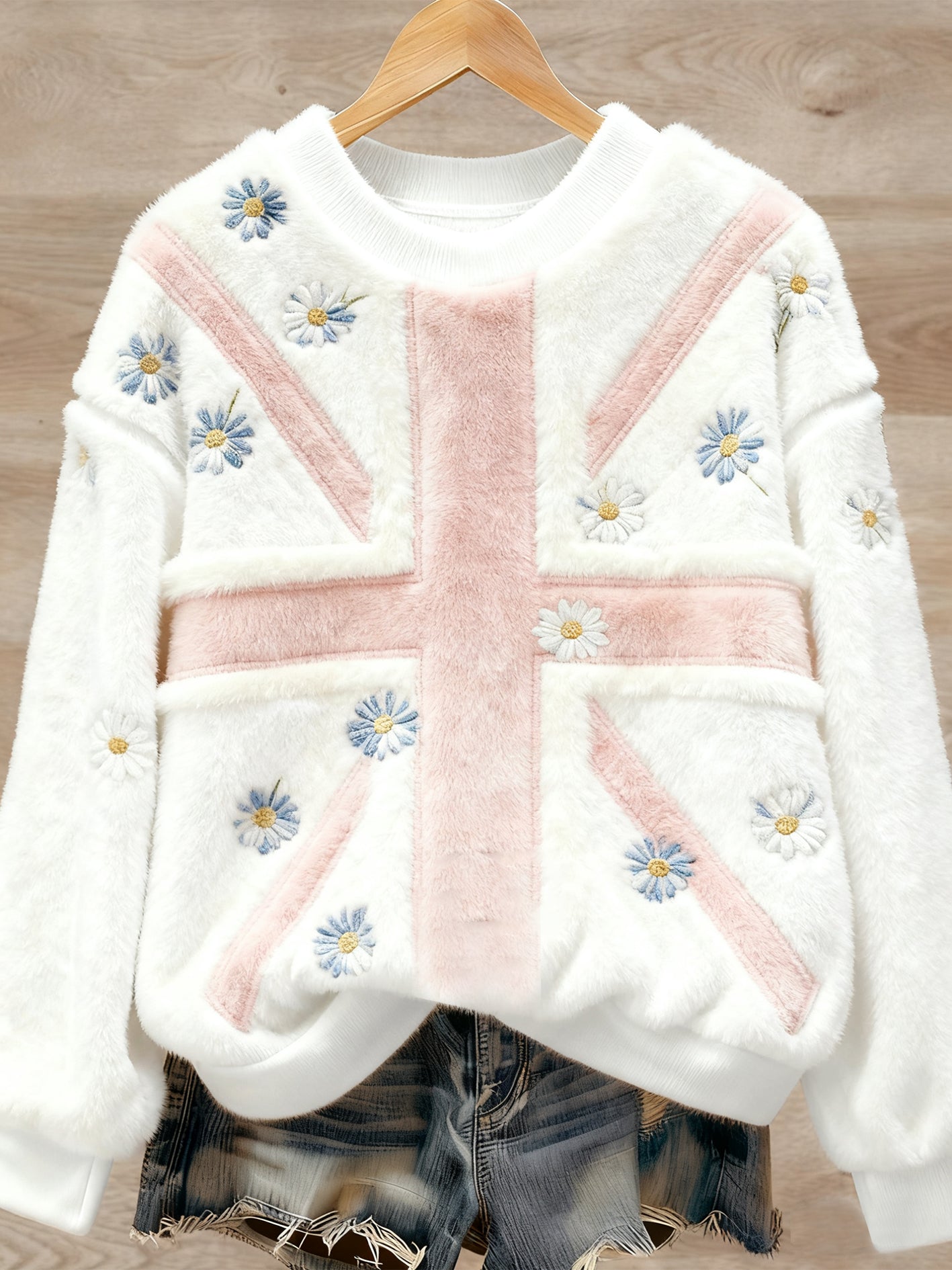 Women's British style Art Print Casual Flannel Sweater