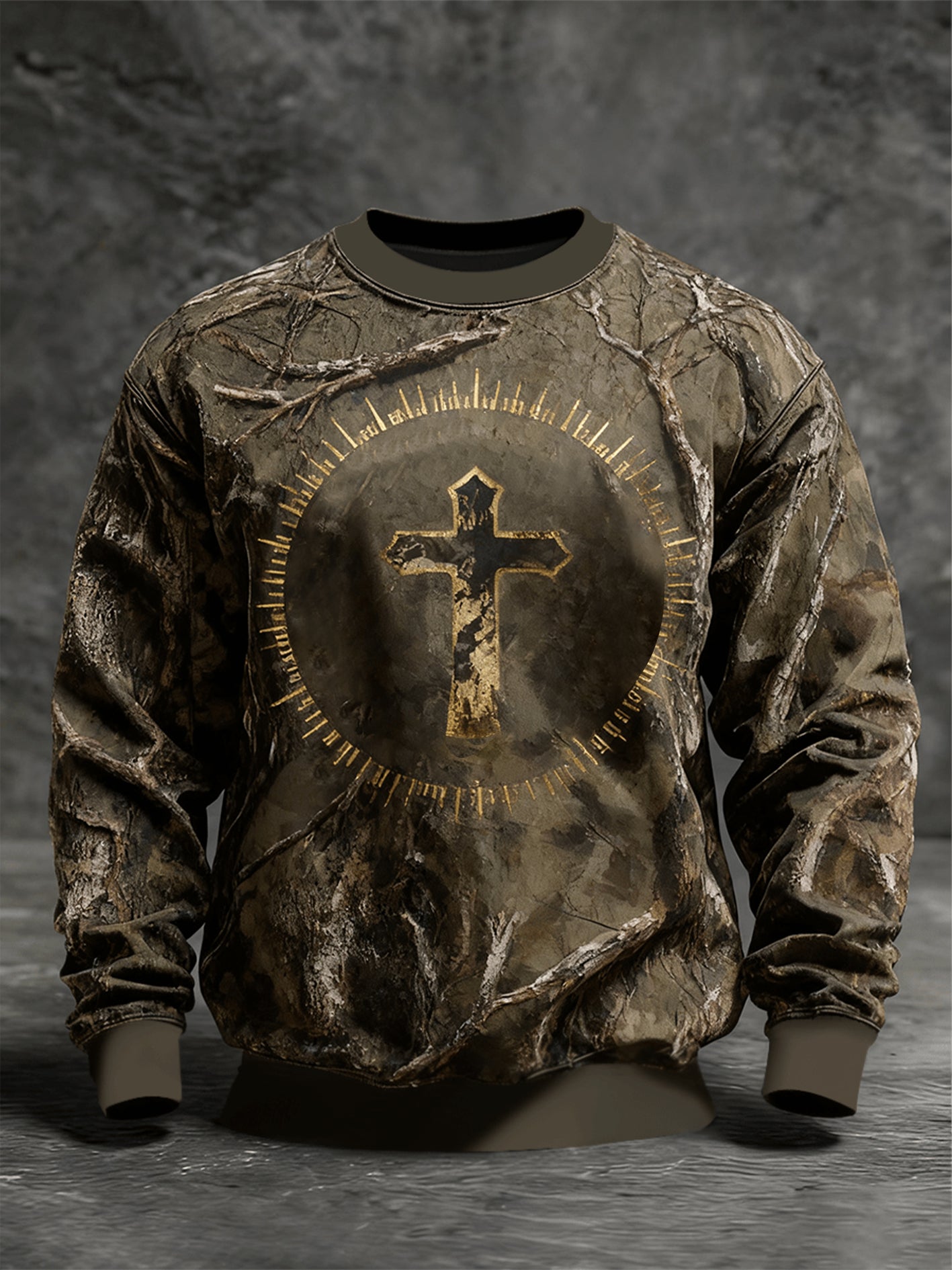 Men's Faith Camo Crew Neck Sweatshirt