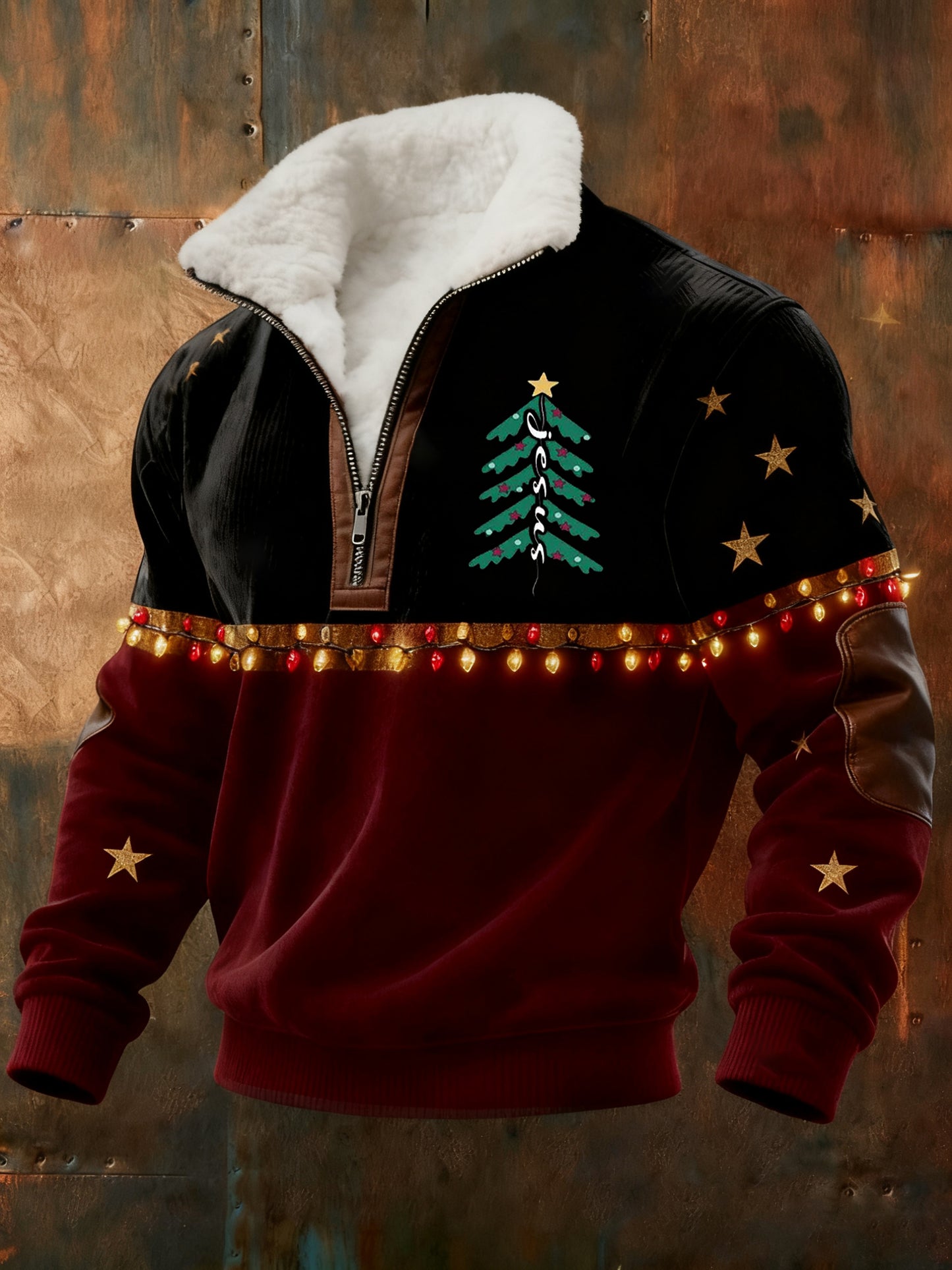 Men's Christ Christmas Tree Printed Sweatshirt