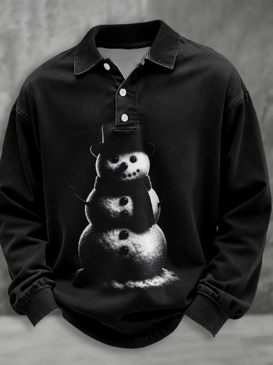 Men's Retro Christmas Vintage Snowman T-Shirt