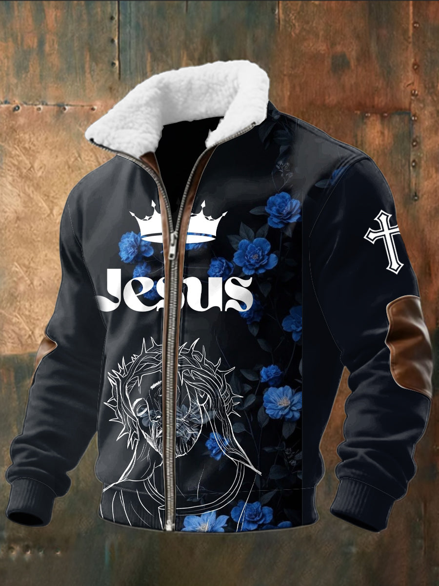 Retro Jesus Lambskin Zipper Jacket