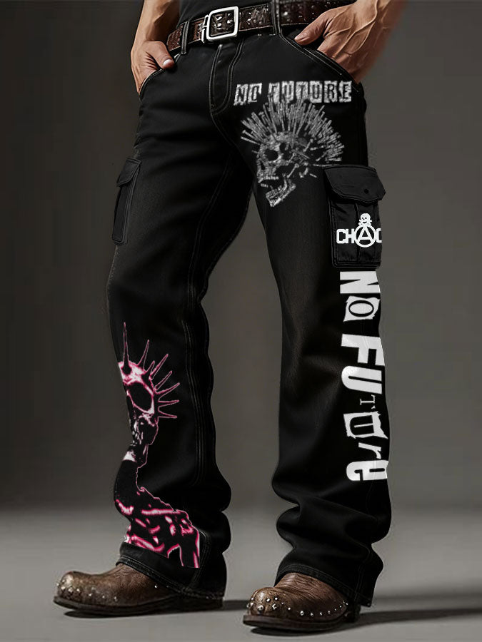 Men's UK Punk Music Lover Printed Pants