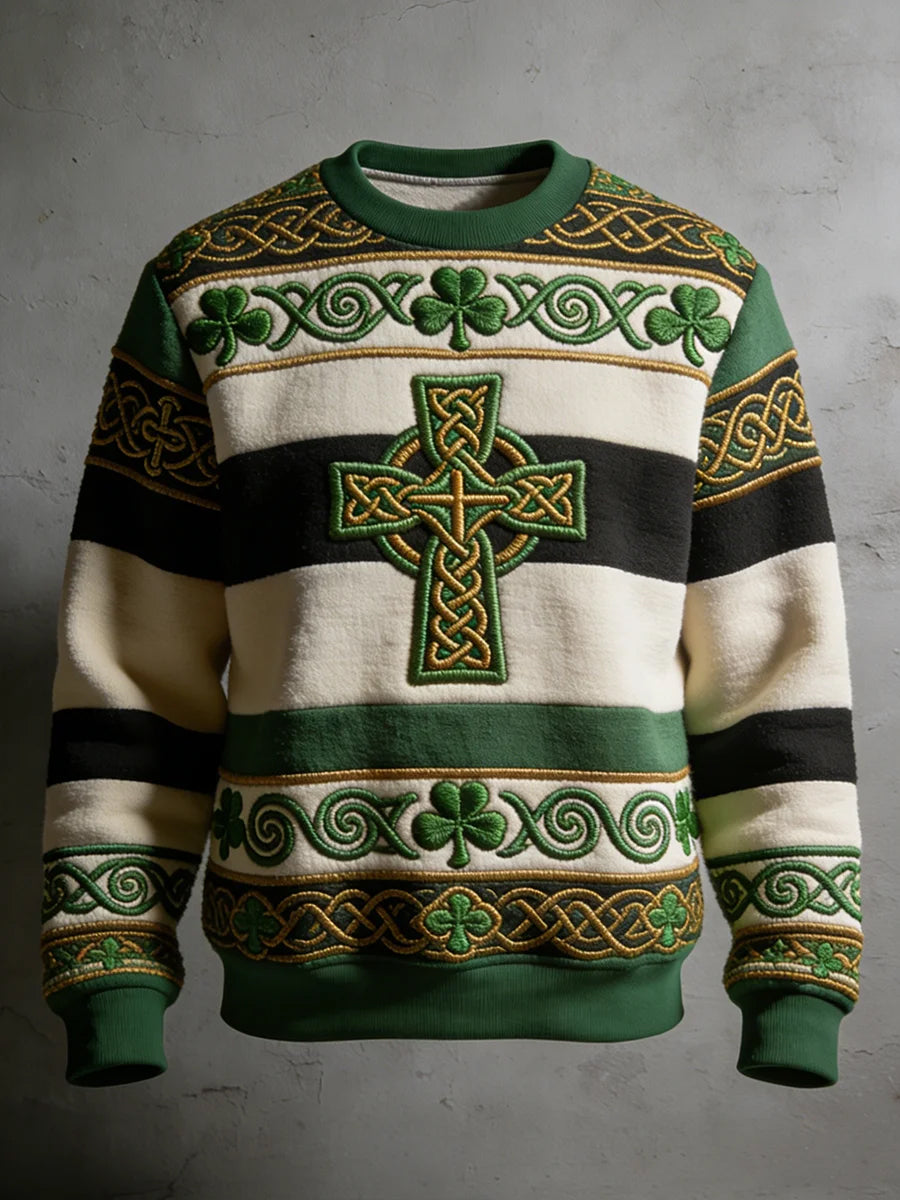 Men's St. Patrick's Day Art Print Casual Crew Neck Sweatshirt