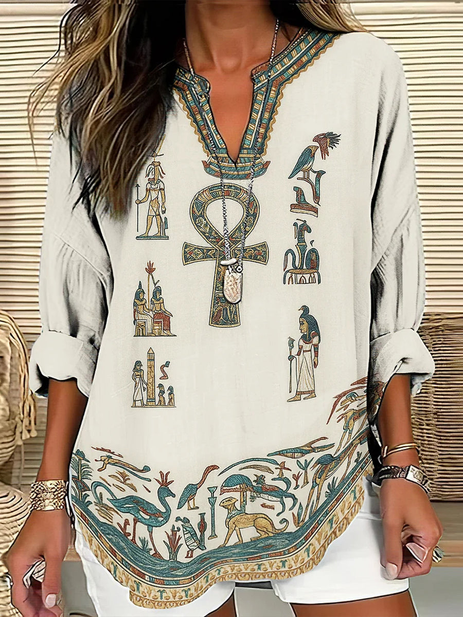 Women's Ancient Egyptian Civilization Printed Top