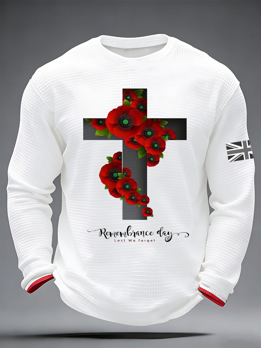 Men's British Remembrance Day Printed Long-Sleeved T-Shirt