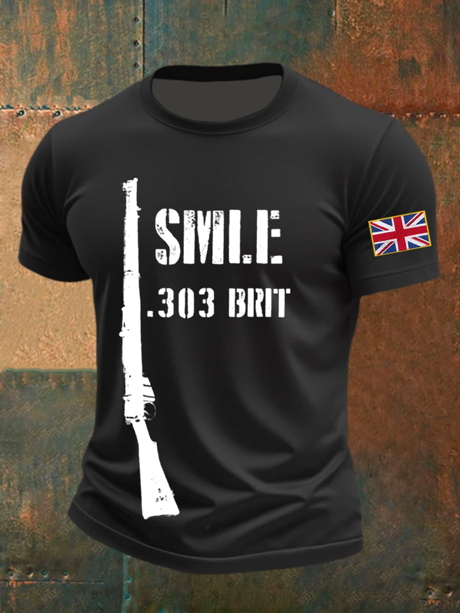 Men's Lee–Enfield SIVILE .303 BRIT imitation cotton short-sleeved T-shirt