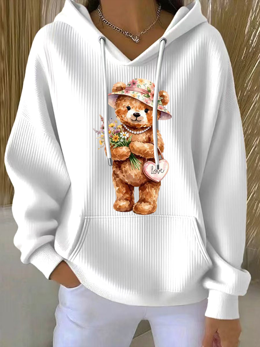 Women's Cute Bear Valentine Hoodie