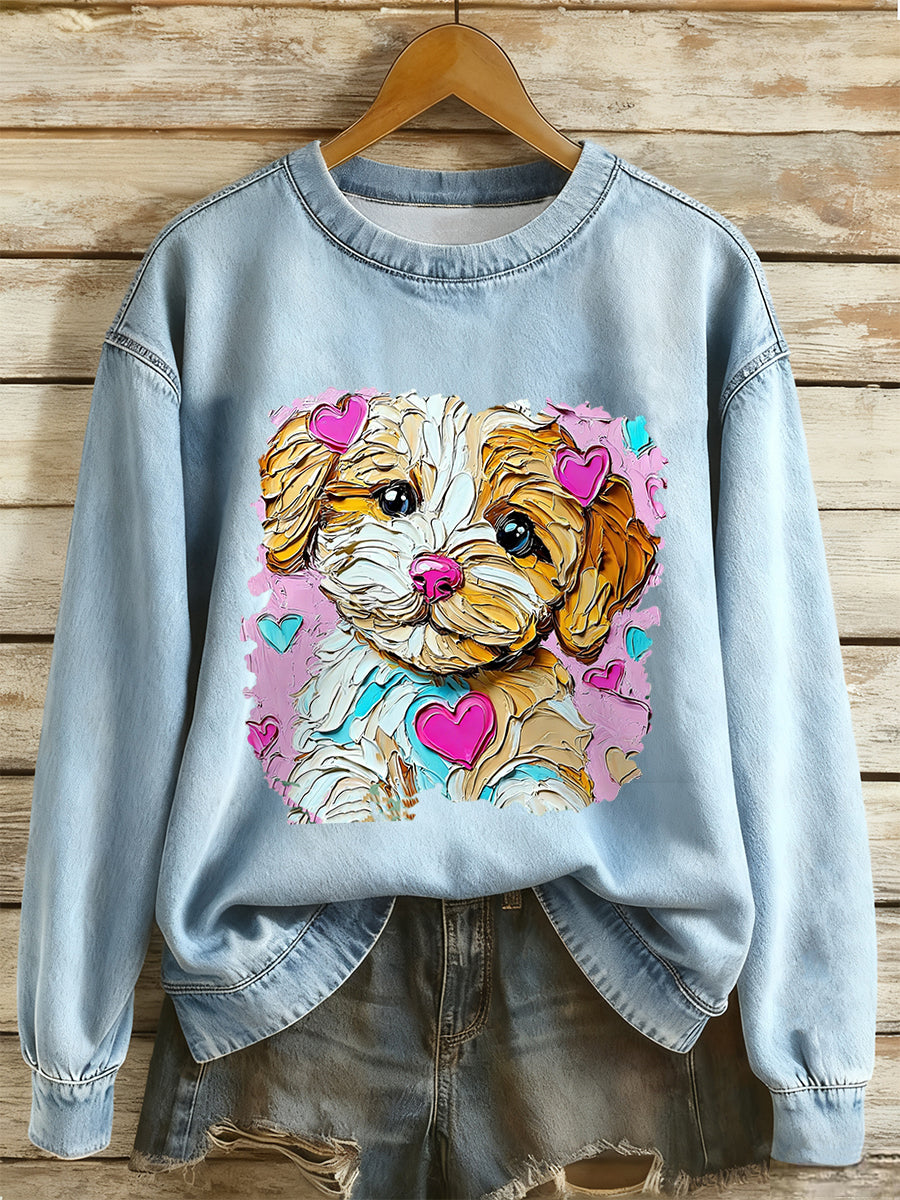 Women's Valentine Oil Painting Art Design Sweatshirt