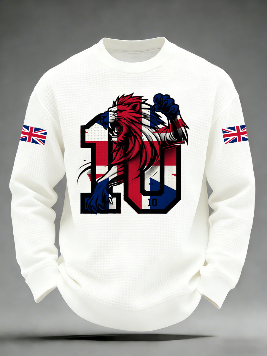 Men's British-Style Printed Long-Sleeved Shirt