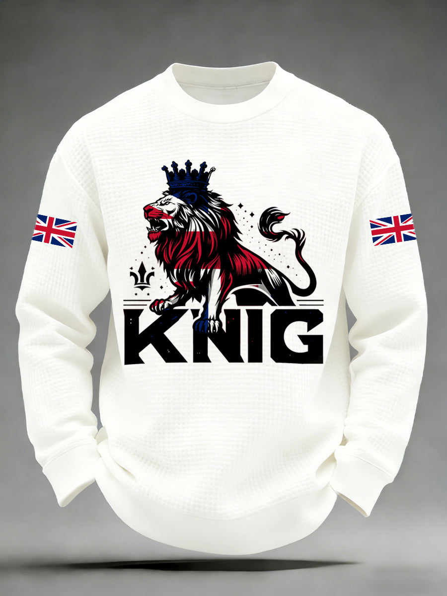 Men's British-Style Printed Long-Sleeved Shirt