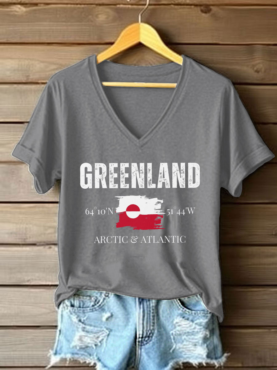 Women's Greenland Print Casual T-Shirt