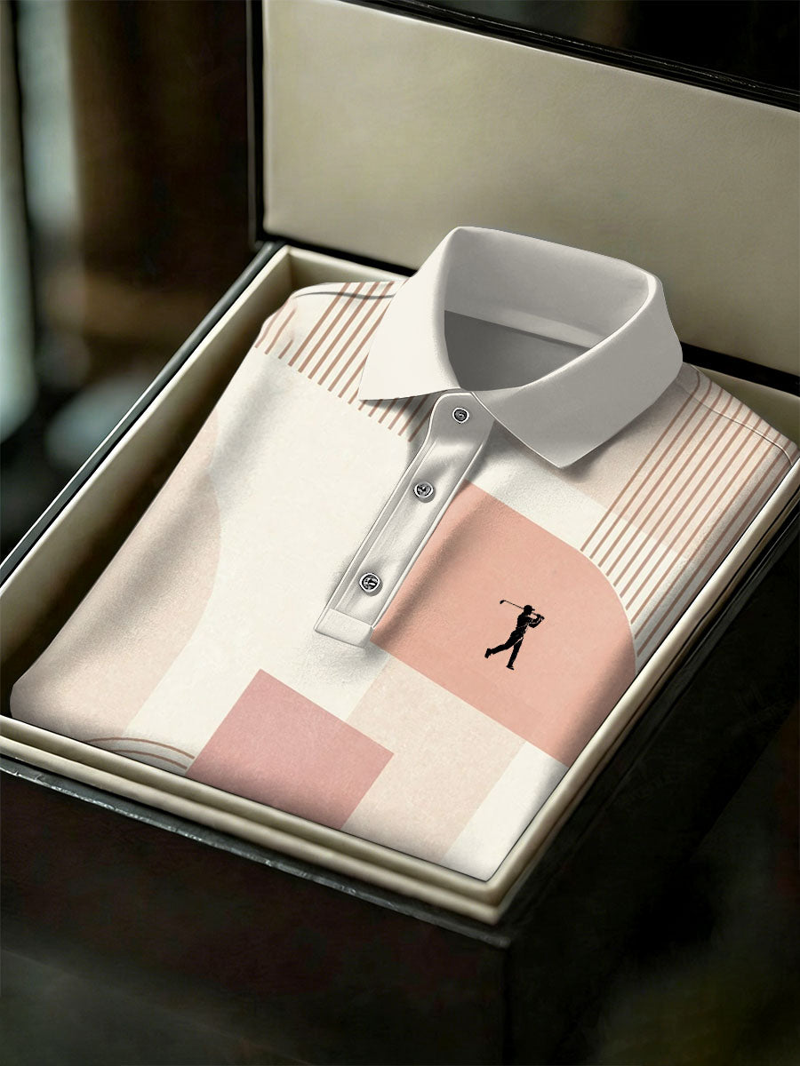 Men's Vintage Business Style Printed Casual Polo Shirt