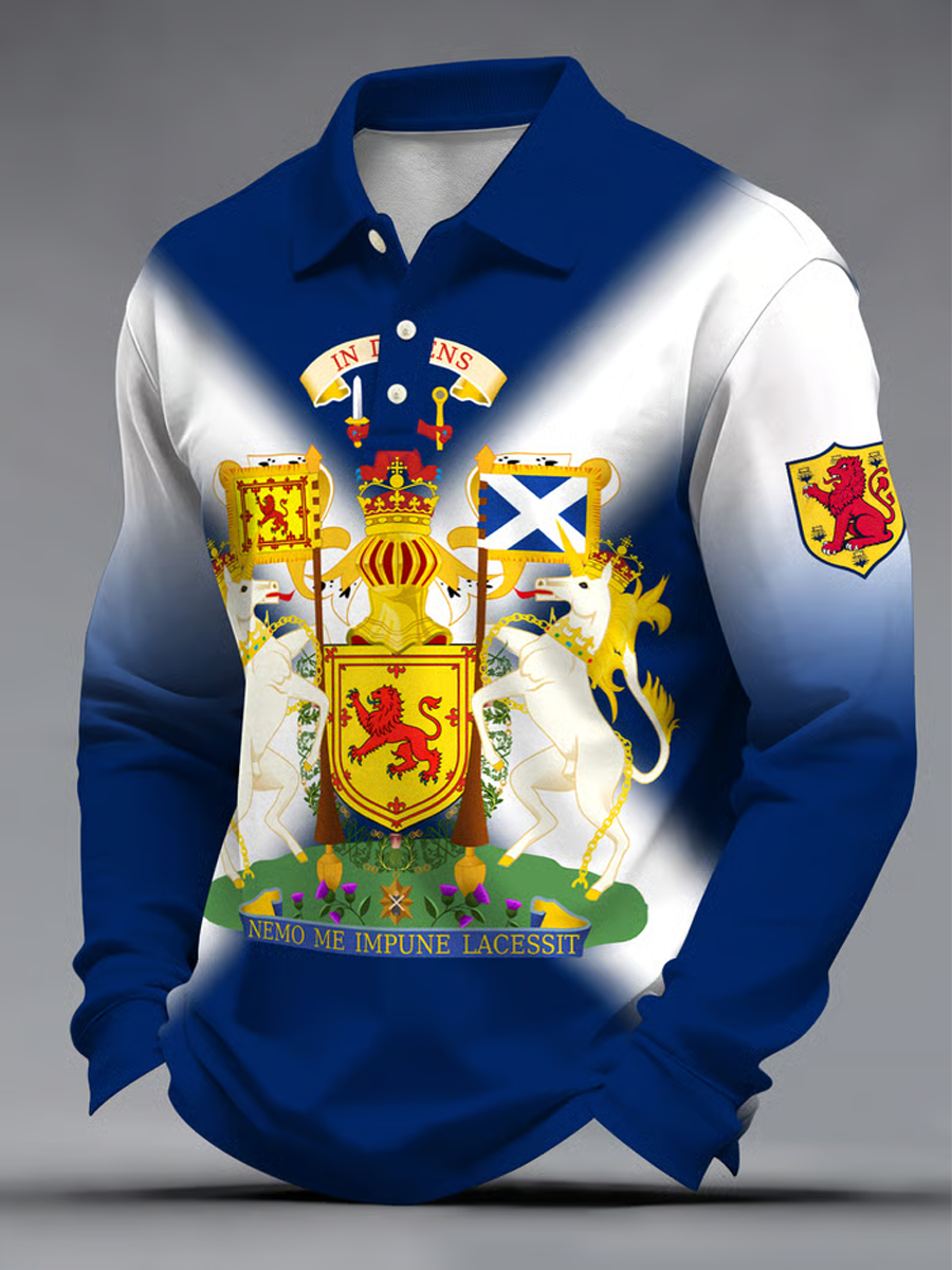 Men's UK Football Lover Scotland Printed long sleeve shirt