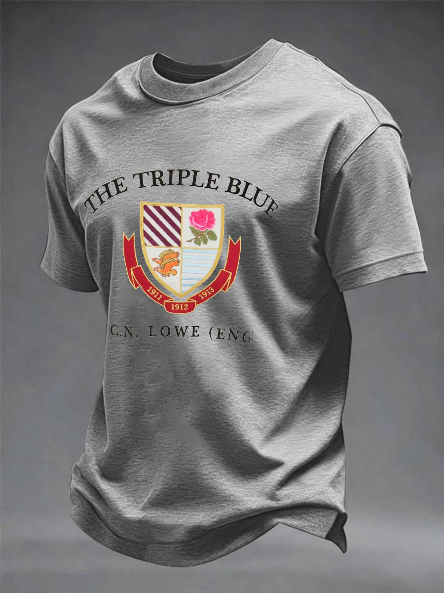 Men's England Rugby Lover Printed imitation cotton short-sleeved T-shirt