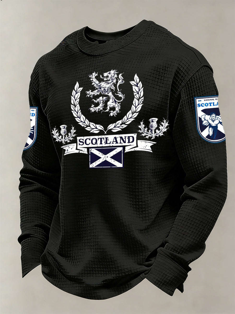 Men's Long-Sleeved Shirt With Scottish Rugby-Inspired Print