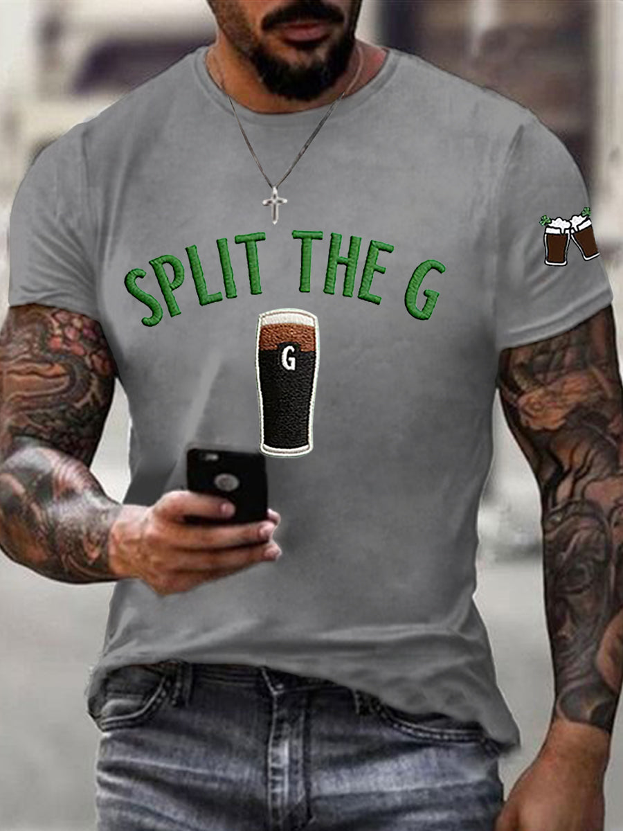 Men's St. Patrick's Day Split the G Printed Short Sleeve T-Shirt